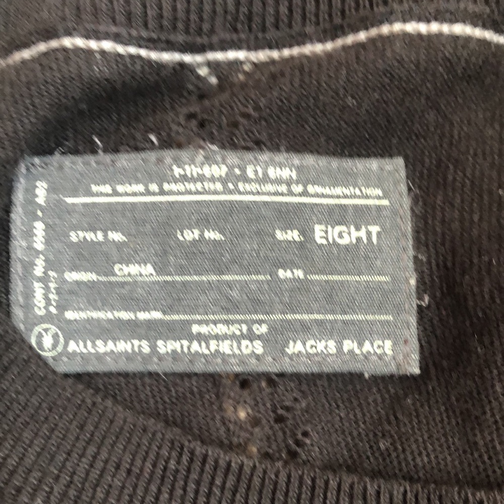 Allsaints black and grey sweater. 8/M - Picture 7 of 11